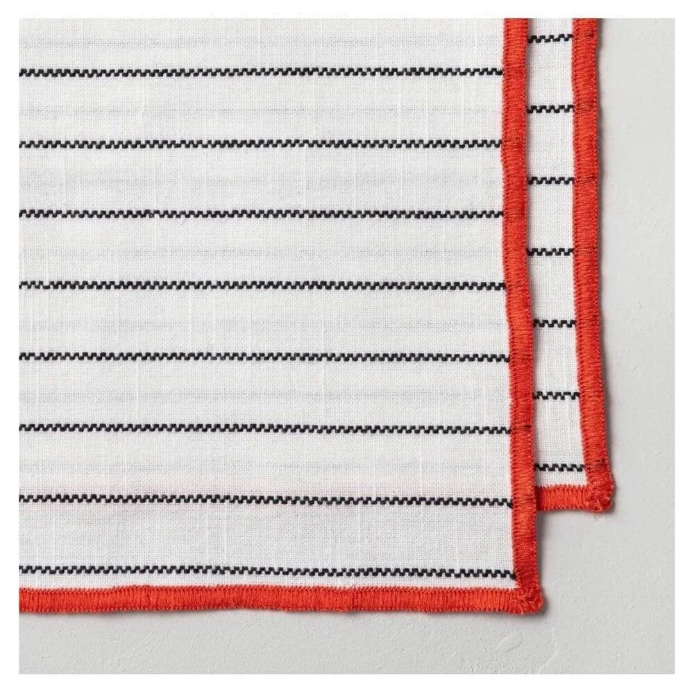 Mini Napkins Stitched Border Hearth & Hand with Magnolia (2 pack of 4 - 8 total)